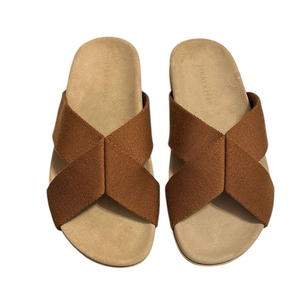 Jenni Kayne Crossover Cotton Sandals in Walnut Size EU 38